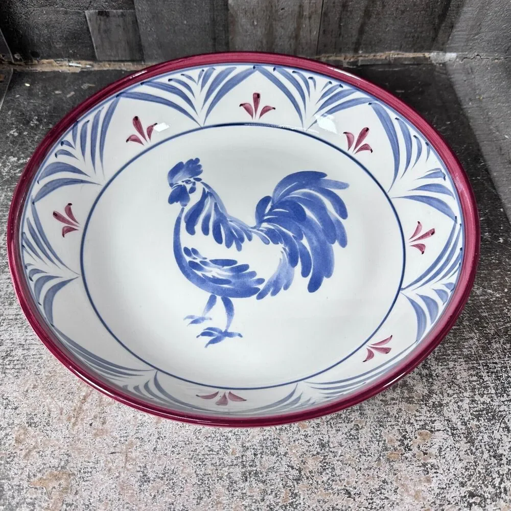 Williams Sonoma Country Rooster Pasta Serving Bowl‎ 12 1/2